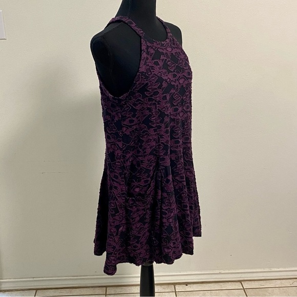 Free People Dress Women’s Size Small Black Purple Halter Swing Mini Dress - Picture 3 of 14